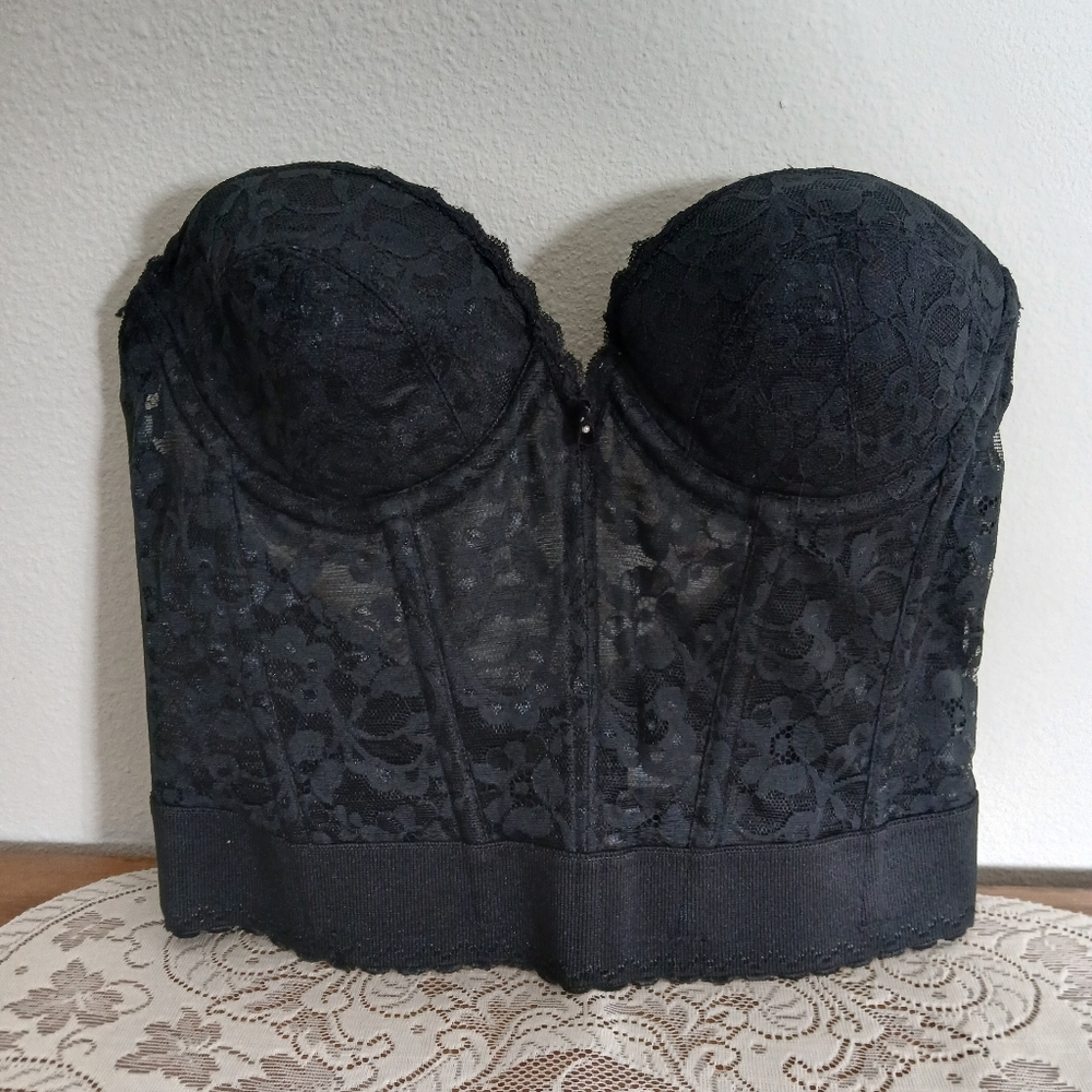 Elegant Black Lace Corset Bustier